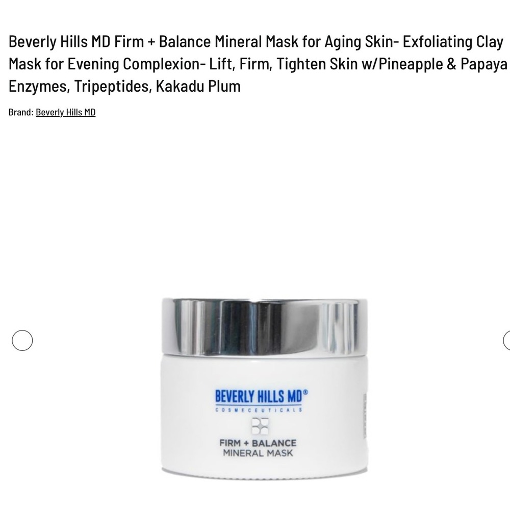 Beverly Hills MD Firm Balance Mineral Mask‎  Exfoliating Clay 1.69 oz New